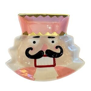 Neiman Marcus Pink Nutcracker Dessert Plate Set of 4 in Holiday Gift Box 7in NEW